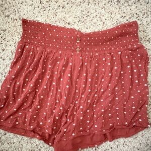 Fat Face High Waist Red Polka Dot Shorts